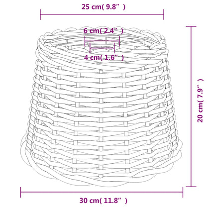 Abajur de teto Ø30x20 cm vime castanho