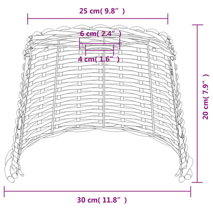 Abajur de teto Ø30x20 cm vime castanho