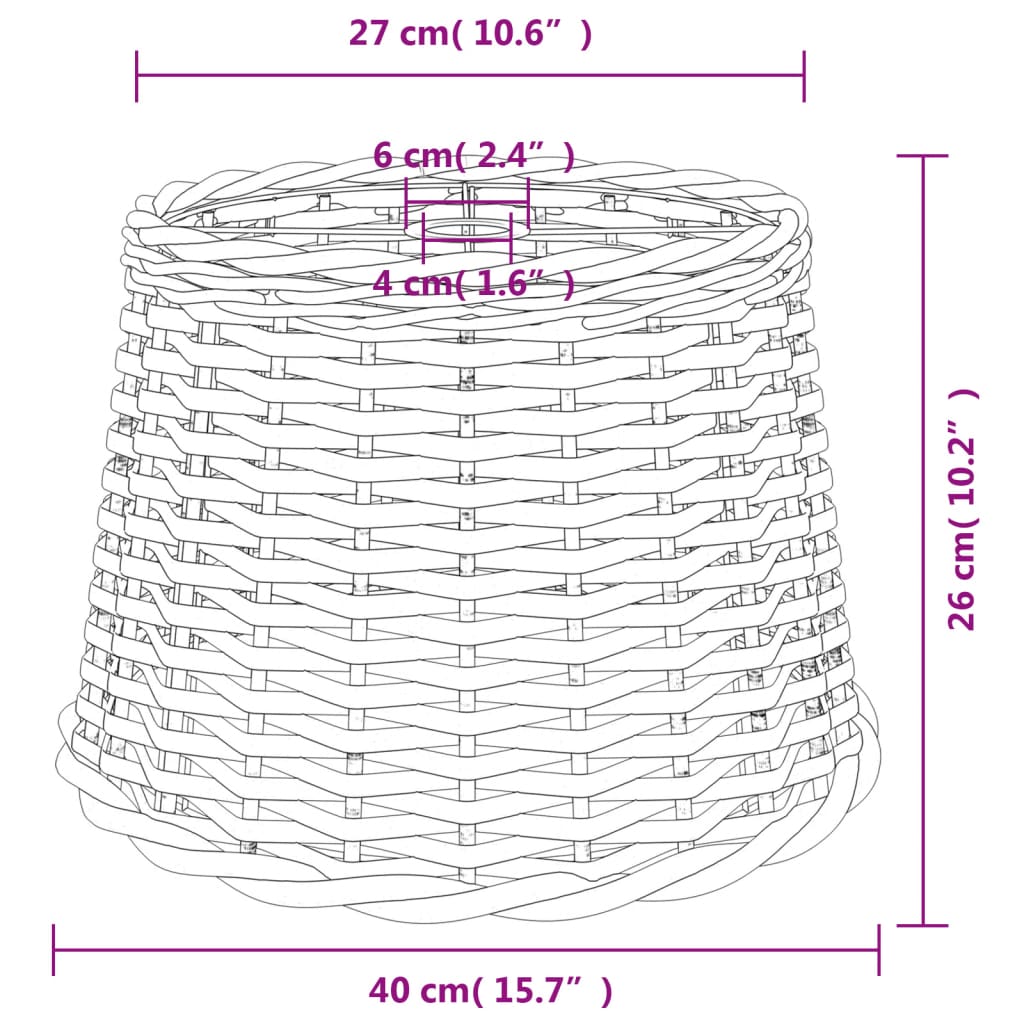 Abajur de teto Ø40x26 cm vime castanho