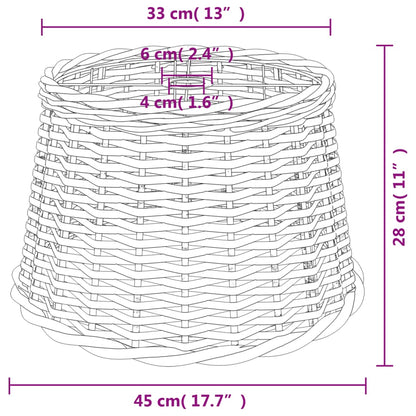 Abajur de teto Ø45x28 cm vime castanho