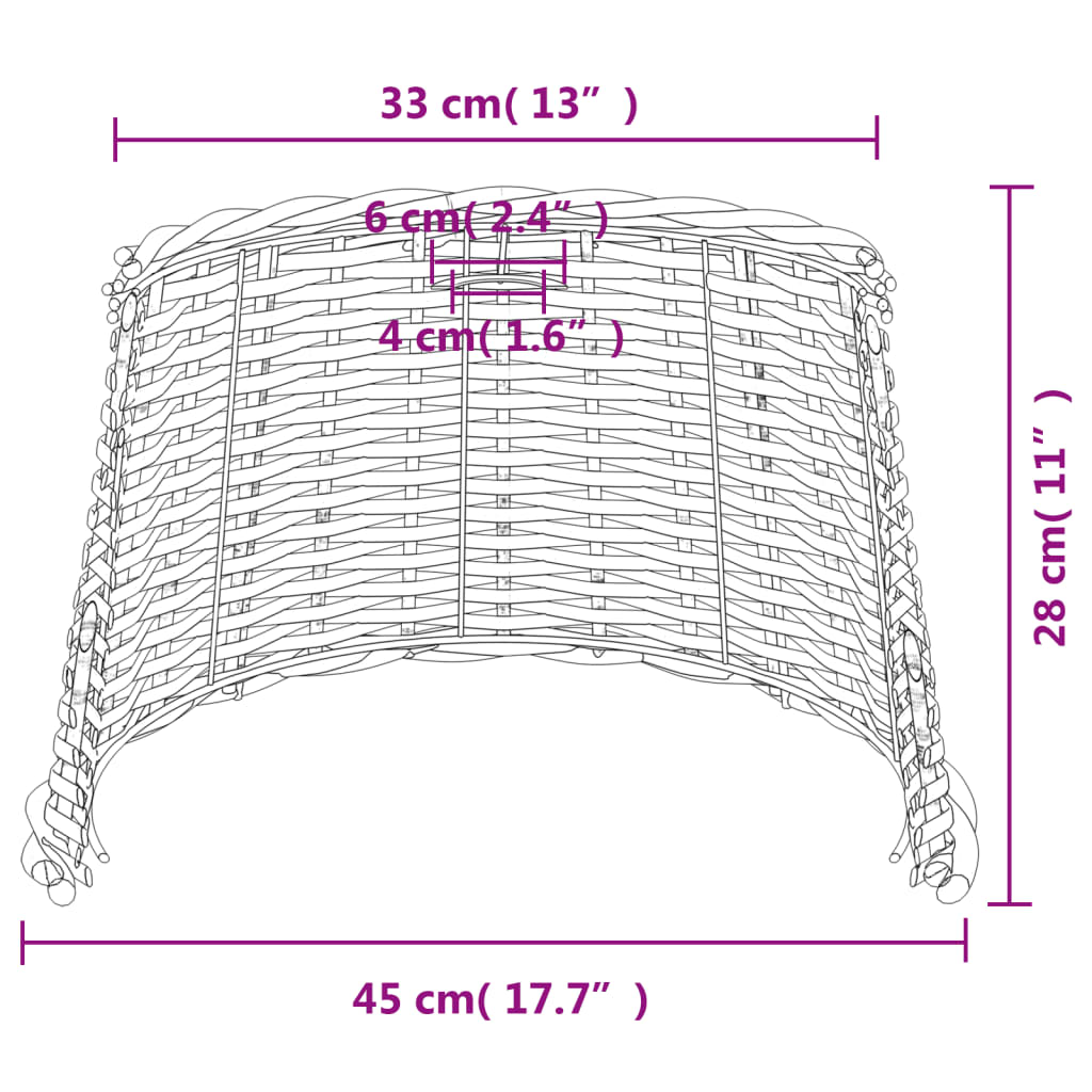 Abajur de teto Ø45x28 cm vime castanho