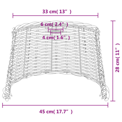 Abajur de teto Ø45x28 cm vime castanho