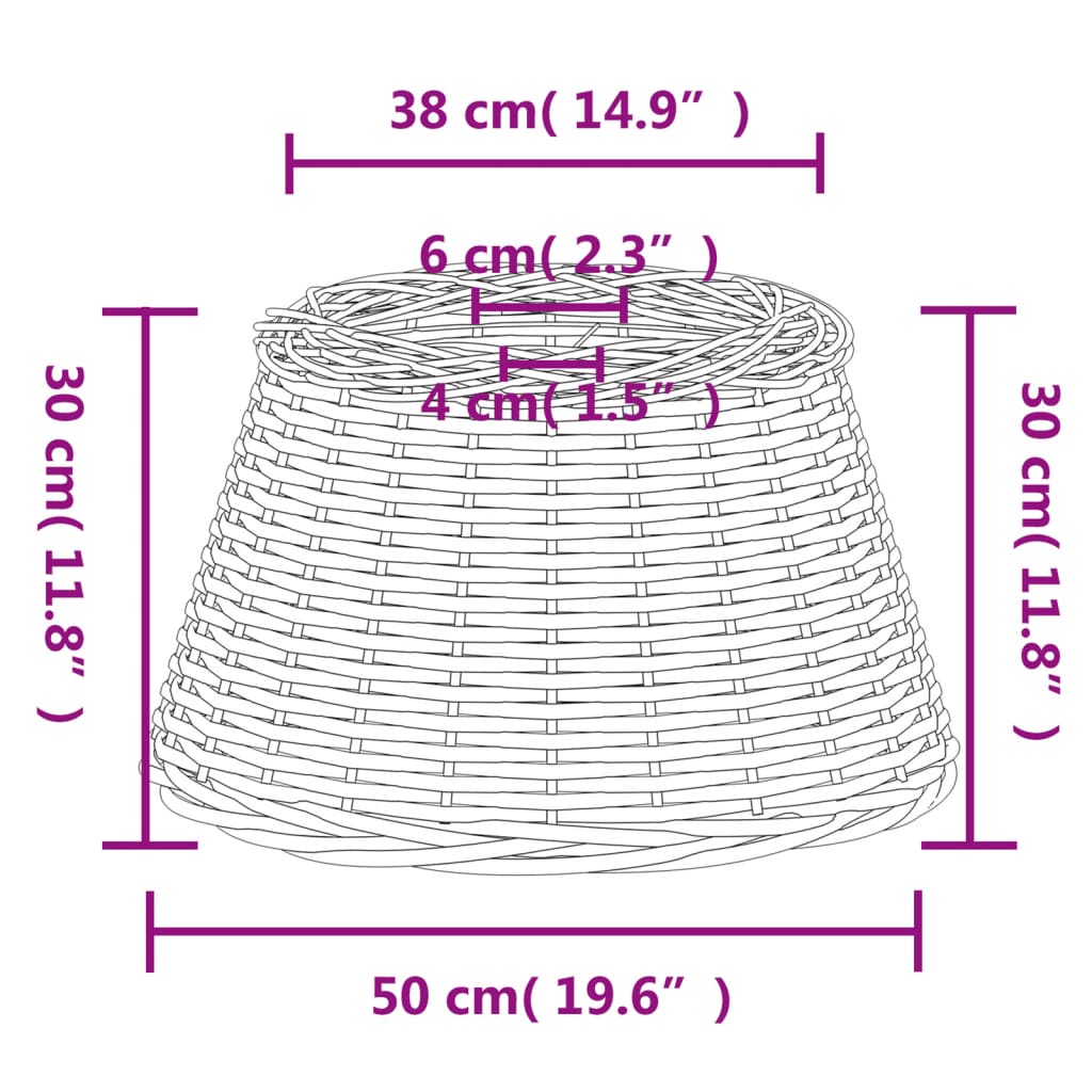 Abajur de teto Ø50x30 cm vime castanho