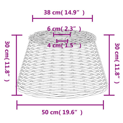 Abajur de teto Ø50x30 cm vime castanho