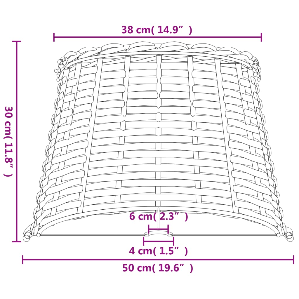 Abajur Ø50x30 cm vime branco