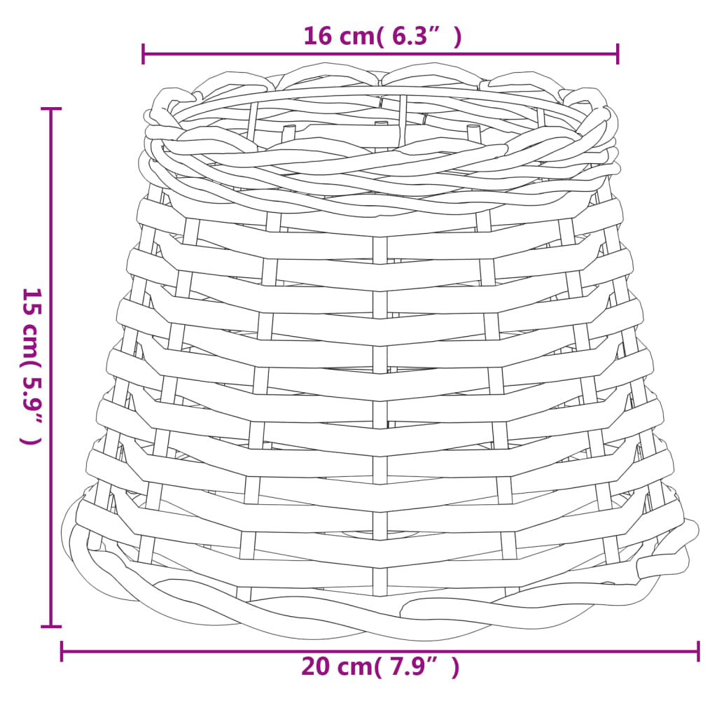 Abajur Ø20x15 cm vime castanho