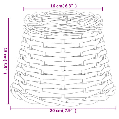 Abajur Ø20x15 cm vime castanho