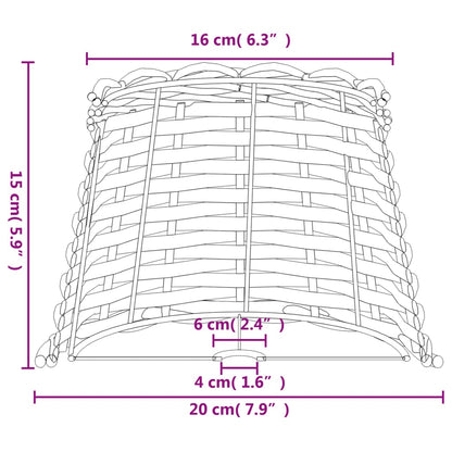 Abajur Ø20x15 cm vime castanho