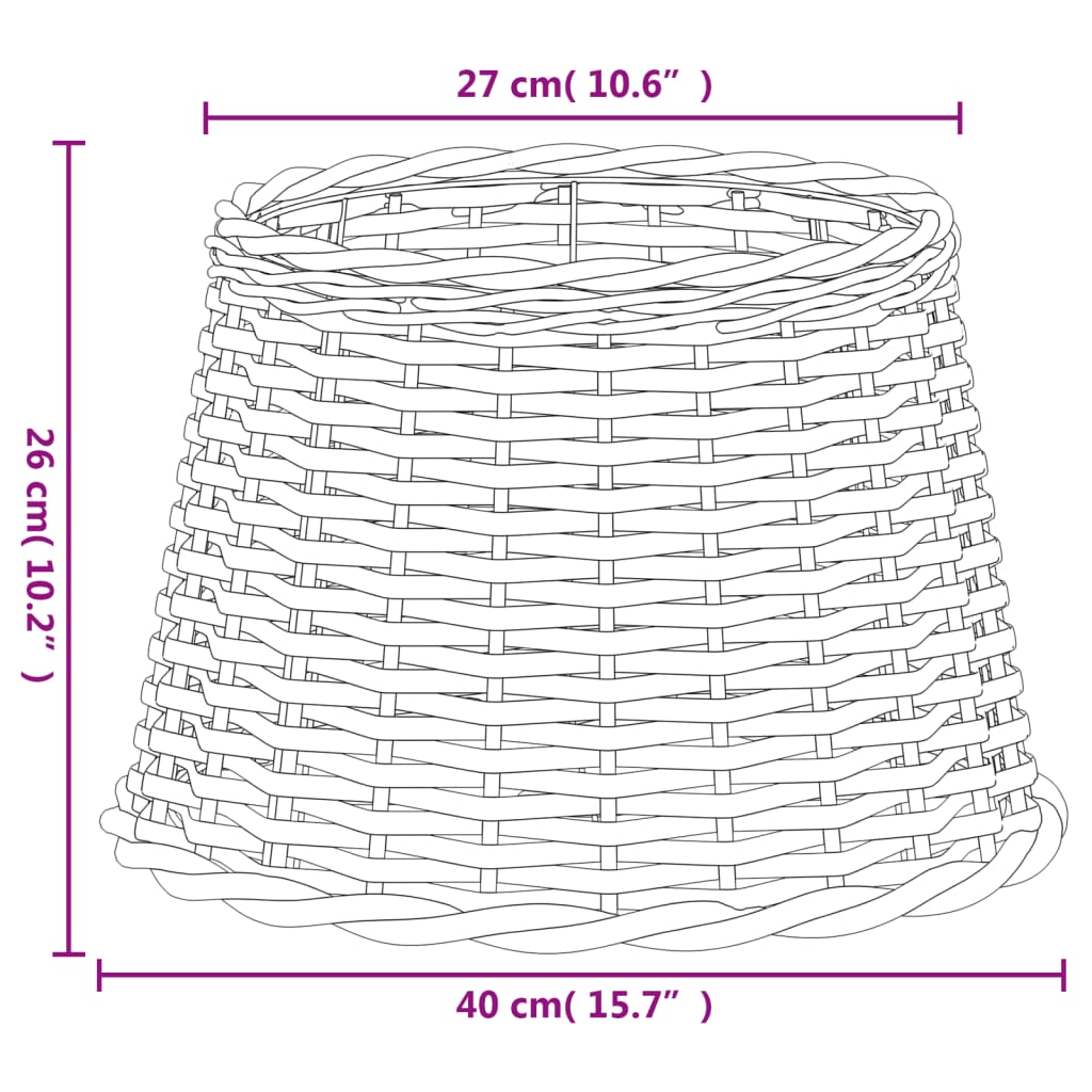 Abajur Ø40x26 cm vime castanho