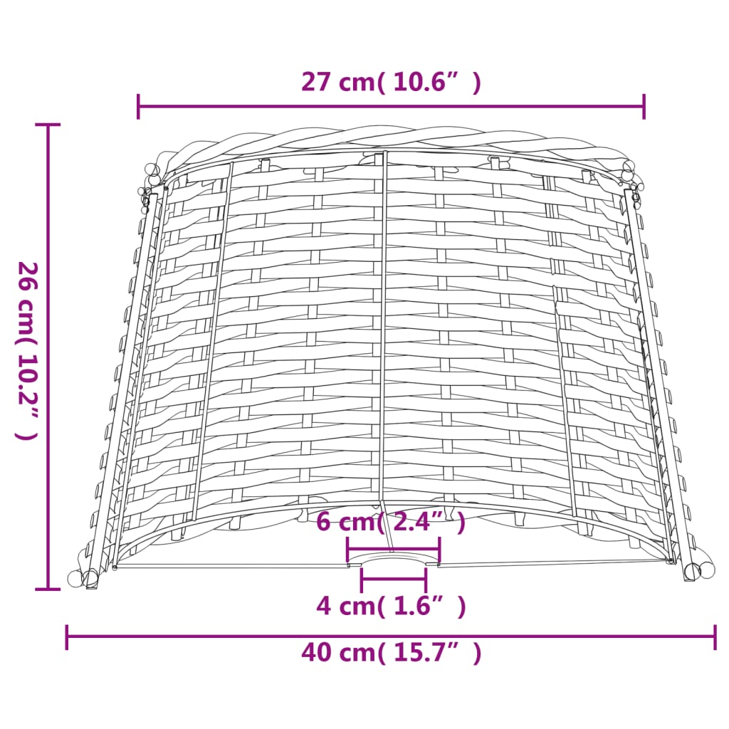 Abajur Ø40x26 cm vime castanho