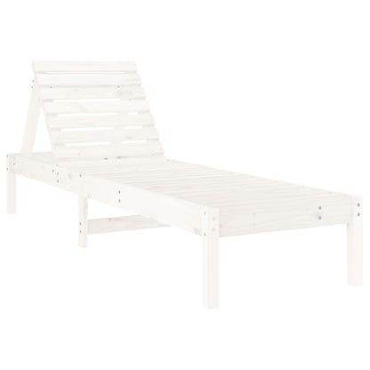 Espreguiçadeiras 2 pcs com mesa pinho maciço branco