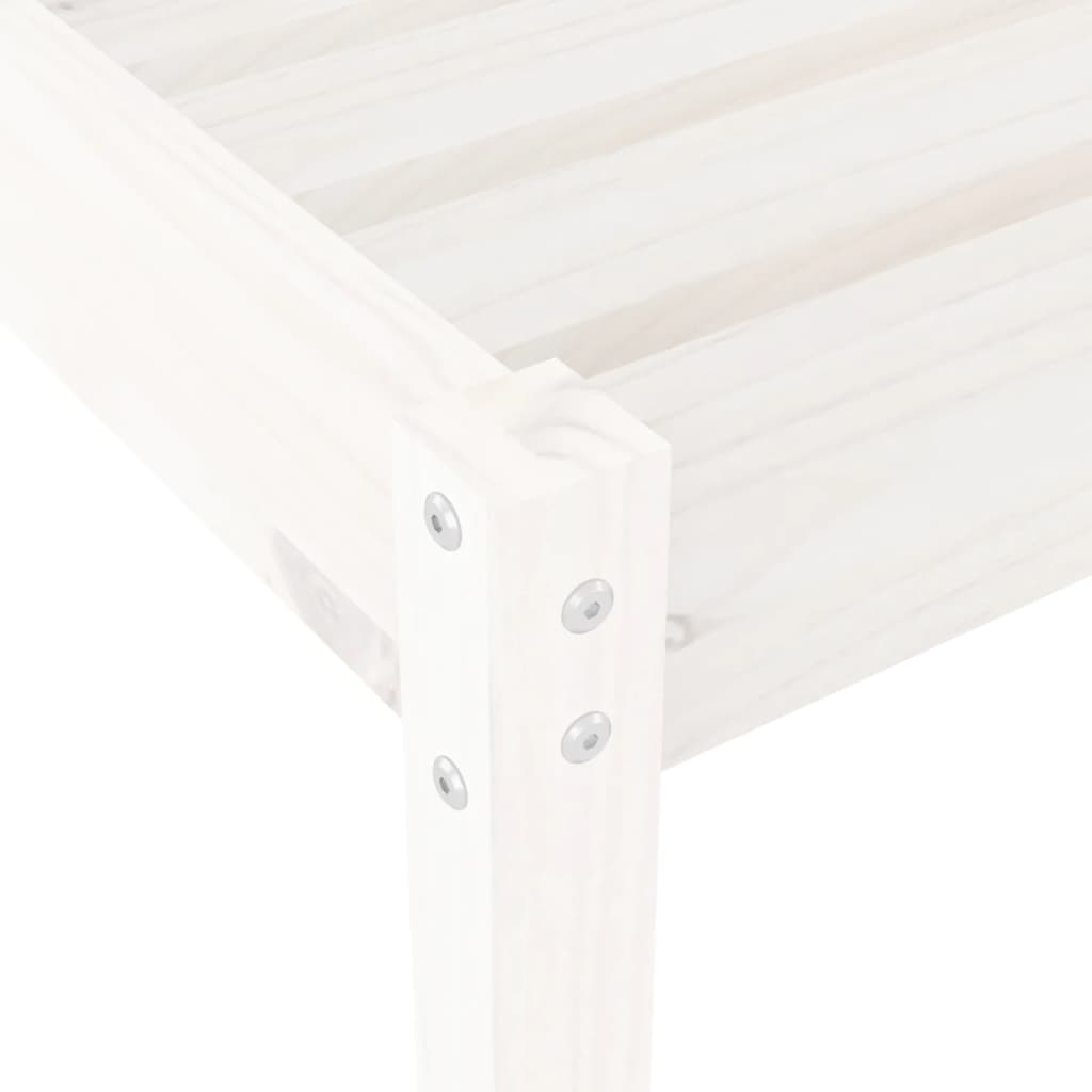 Espreguiçadeiras 2 pcs com mesa pinho maciço branco