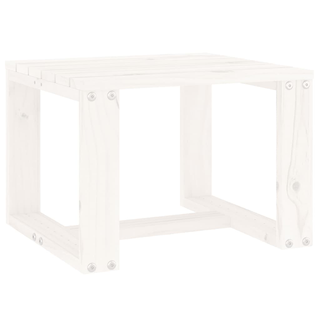 Espreguiçadeiras 2 pcs com mesa pinho maciço branco