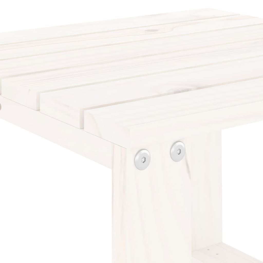 Espreguiçadeiras 2 pcs com mesa pinho maciço branco