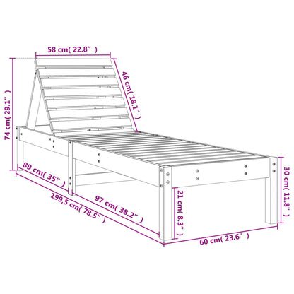 Espreguiçadeiras 2 pcs com mesa pinho maciço branco