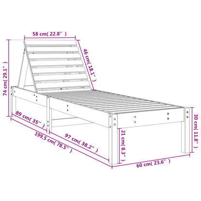 Espreguiçadeiras 2 pcs com mesa preto madeira de pinho maciça