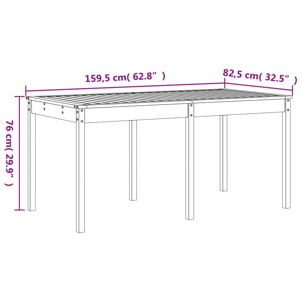 13 pcs conjunto de jantar para jardim pinho maciço branco