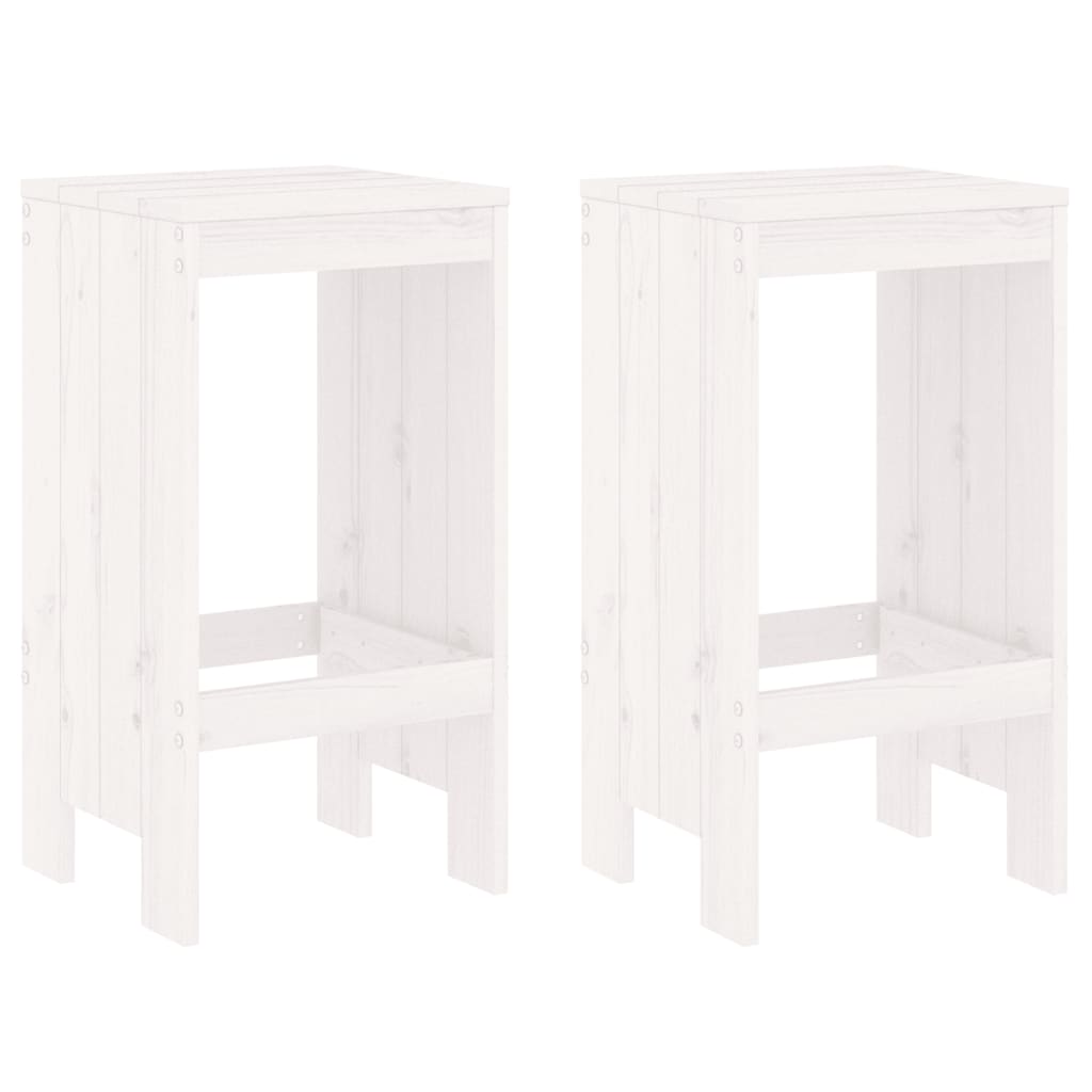 3 pcs conjunto de bar para jardim pinho maciço branco