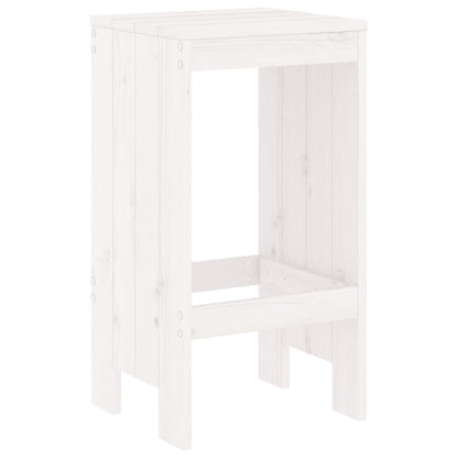 3 pcs conjunto de bar para jardim pinho maciço branco