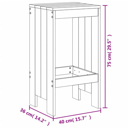 3 pcs conjunto de bar para jardim pinho maciço cinzento