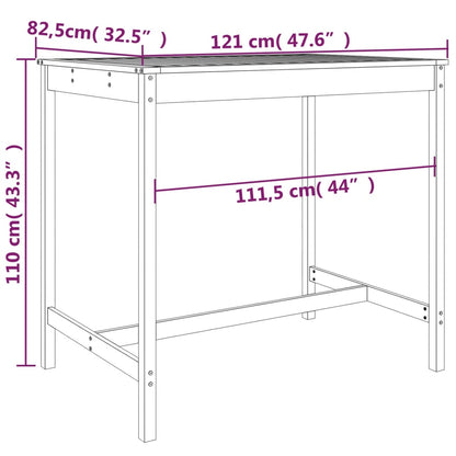 5 pcs conjunto de bar para jardim pinho maciço