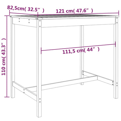 5 pcs conjunto de bar para jardim pinho maciço branco