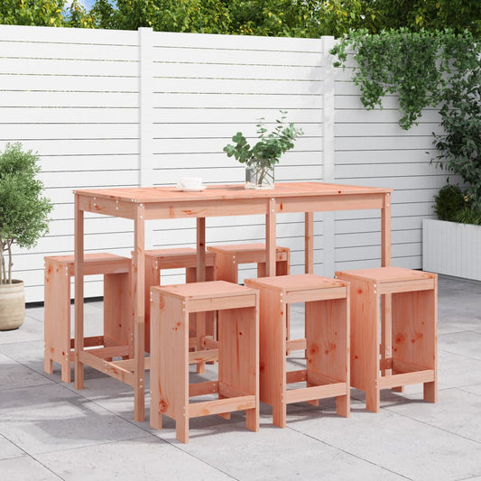 7 pcs conjunto de bar para jardim madeira de douglas maciça