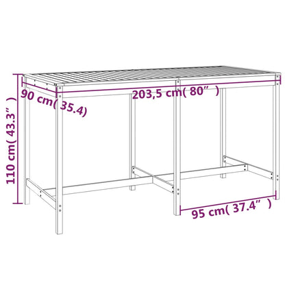 9 pcs conjunto de bar para jardim pinho maciço cinzento