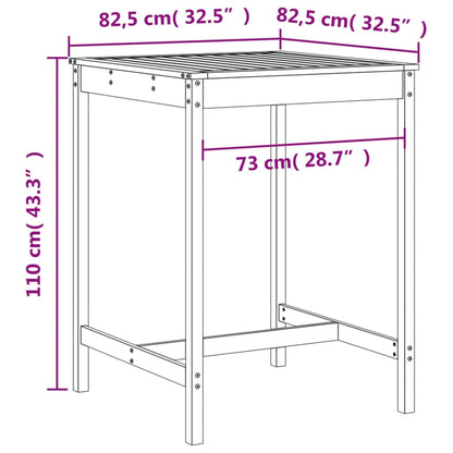 3 pcs conjunto de bar para jardim madeira de douglas maciça