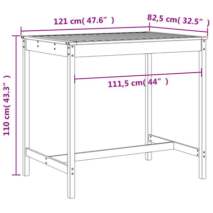 5 pcs conjunto de bar para jardim pinho maciço branco