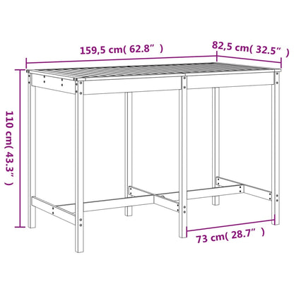 7 pcs conjunto de bar para jardim pinho maciço