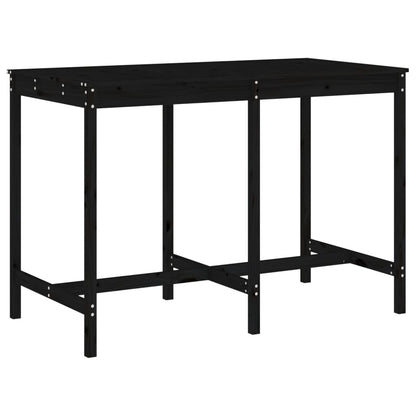 7 pcs conjunto de bar para jardim pinho maciço preto