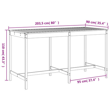 9 pcs conjunto de bar para jardim pinho maciço branco