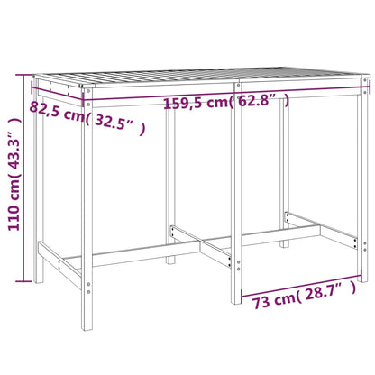 7 pcs conjunto de bar para jardim pinho maciço branco