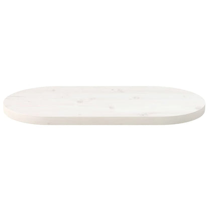 Tampo de mesa oval 80x40x2,5 cm pinho maciço branco