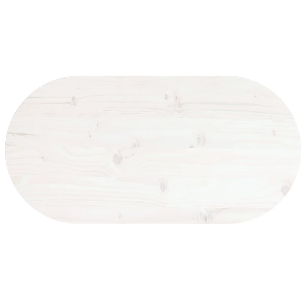 Tampo de mesa oval 80x40x2,5 cm pinho maciço branco