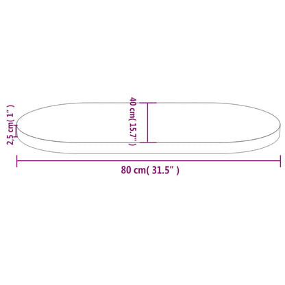 Tampo de mesa oval 80x40x2,5 cm pinho maciço branco