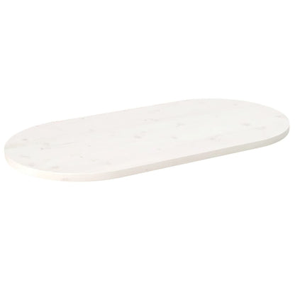 Tampo de mesa oval 90x45x2,5 cm madeira de pinho maciça branco