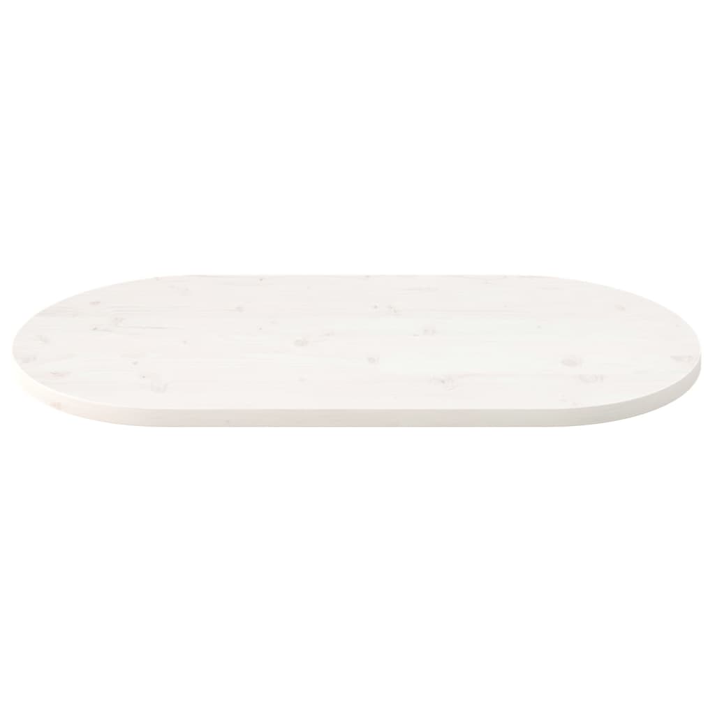 Tampo de mesa oval 90x45x2,5 cm madeira de pinho maciça branco