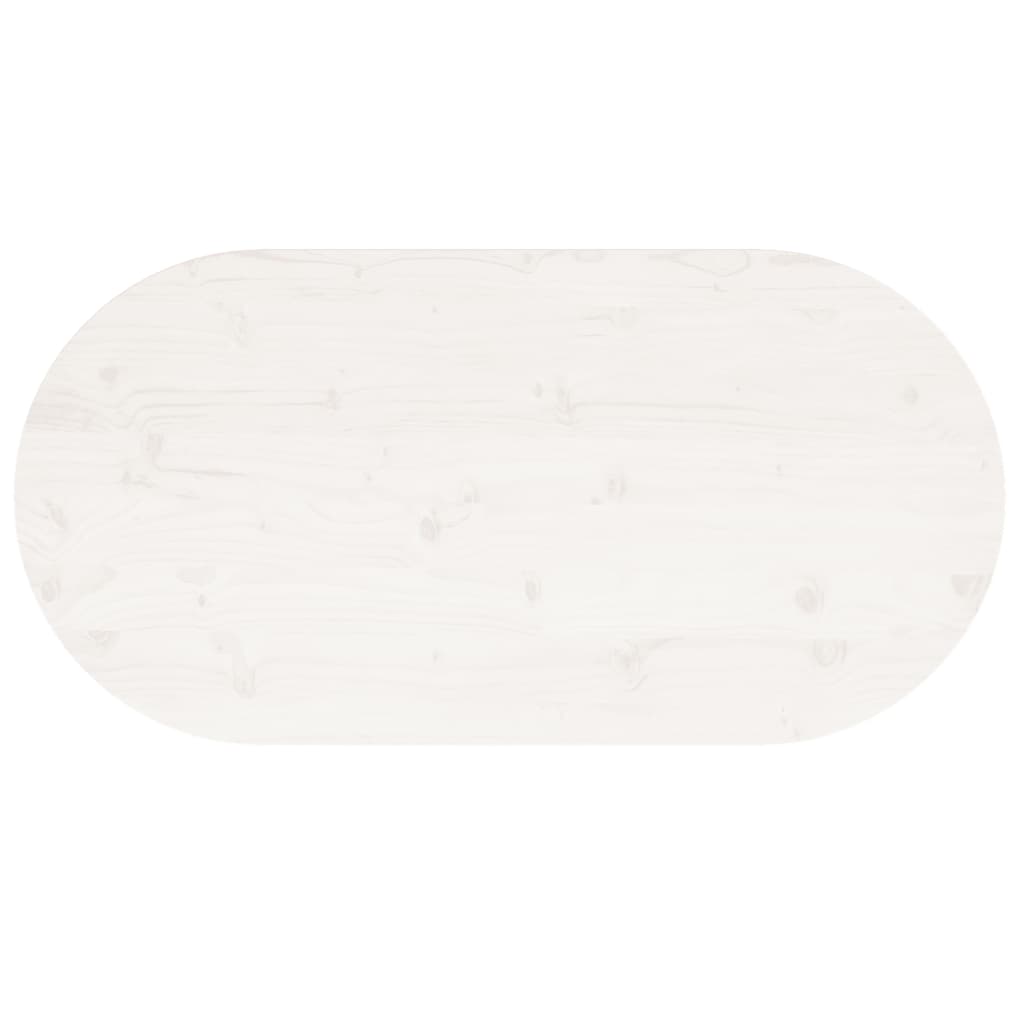 Tampo de mesa oval 90x45x2,5 cm madeira de pinho maciça branco