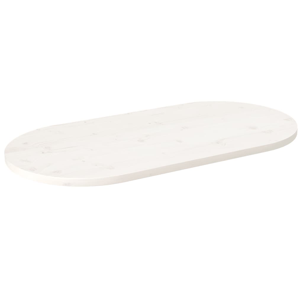 Tampo de mesa oval 100x50x2,5 cm madeira de pinho maciça branco