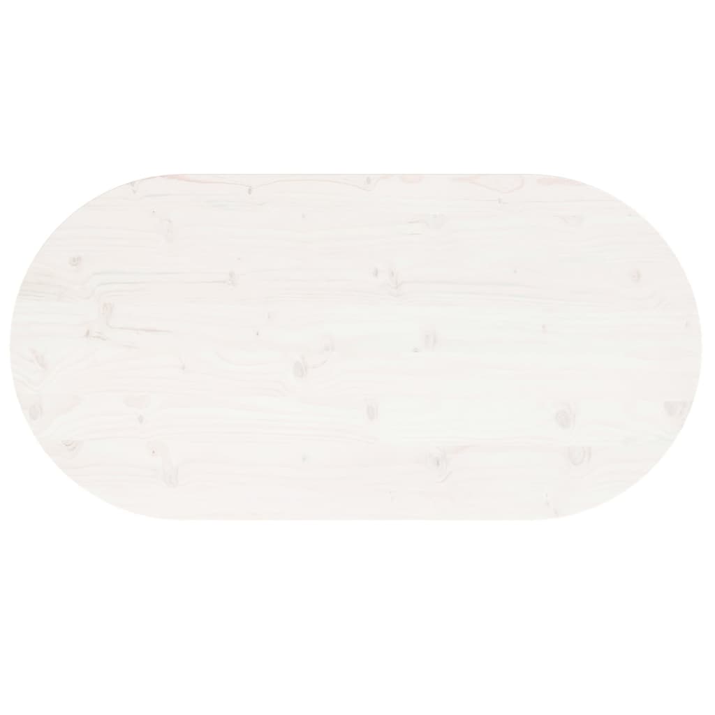 Tampo de mesa oval 100x50x2,5 cm madeira de pinho maciça branco