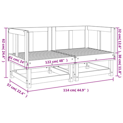 Sofás de canto para jardim 2 pcs madeira de douglas maciça