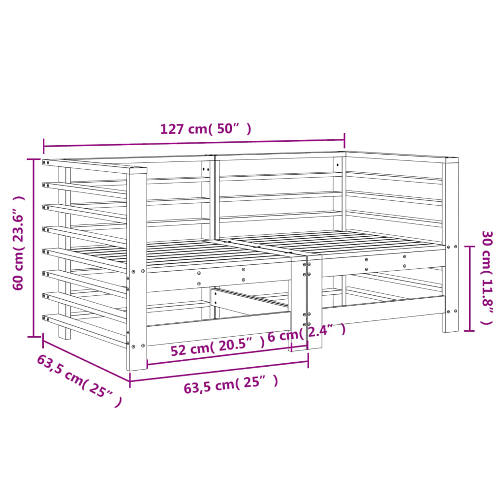 Sofás de canto para jardim 2 pcs madeira de pinho maciça cinza