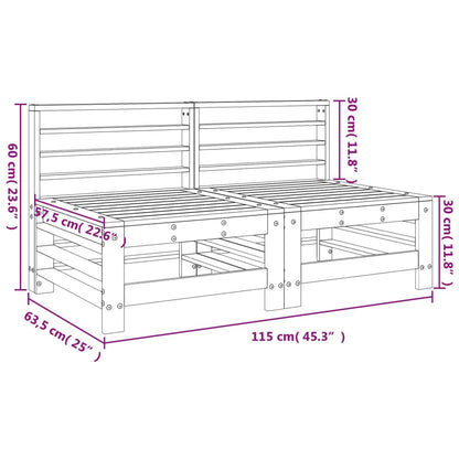 Sofás de centro para jardim 2 pcs madeira de douglas maciça