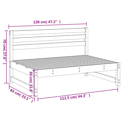 Sofá de centro para jardim 120x80 cm pinho maciço branco