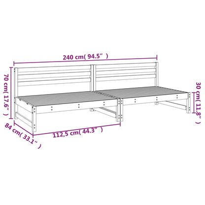 Sofás de centro para jardim 2 pcs 120x80 cm pinho maciço branco