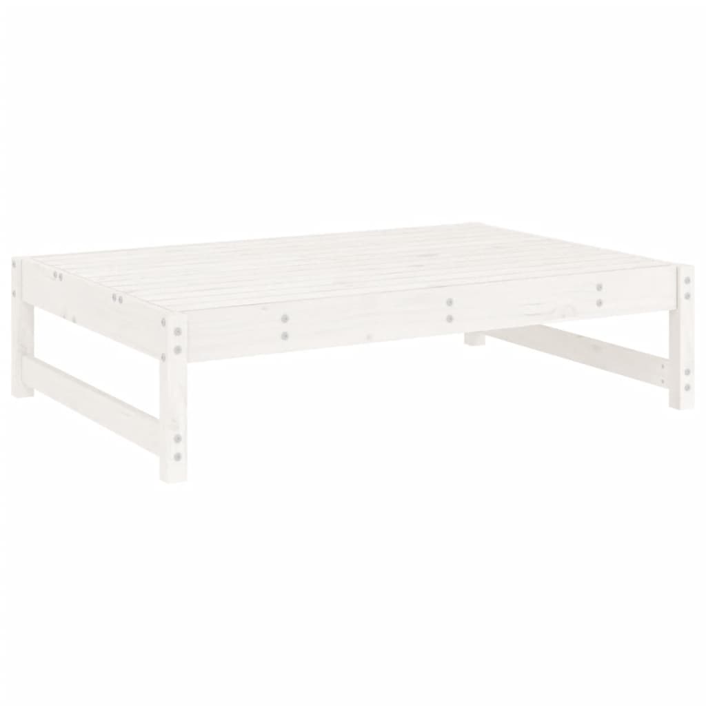 2 pcs conjunto lounge de jardim madeira de pinho maciça branco