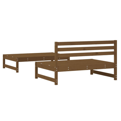 2 pcs conjunto lounge de jardim pinho maciço castanho-mel