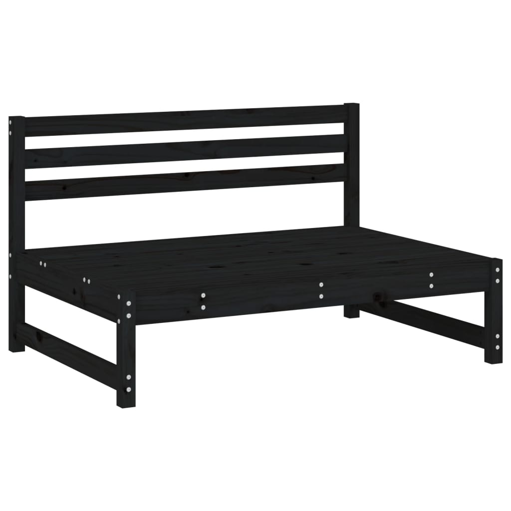 2 pcs conjunto lounge de jardim madeira de pinho maciça preto